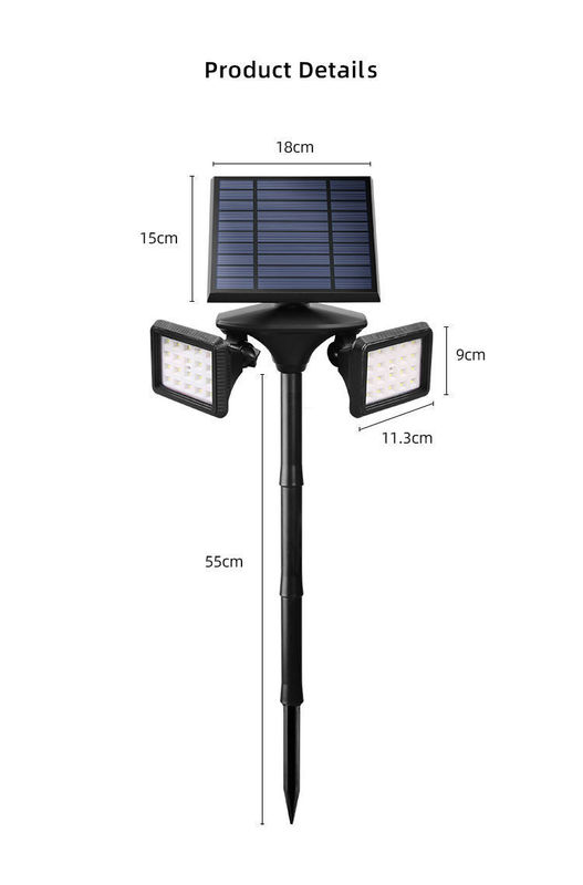 Solar Spotlight Outdoor Garden Met Witte Led Verlichting Zonnelicht Voor Verlichtingsoplossingen