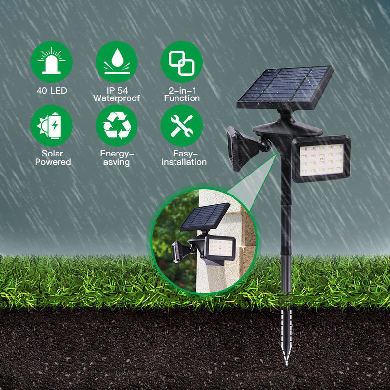 Solar Spotlight Outdoor Garden Met Witte Led Verlichting Zonnelicht Voor Verlichtingsoplossingen