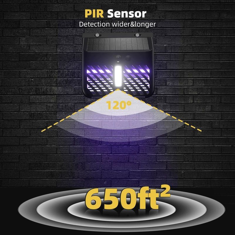 PIR-bewegingssensor Zonne-moskitododerlamp Insectenwerper Vliegdoder ABS-materiaal