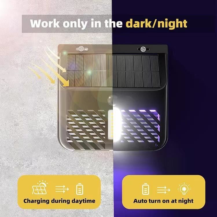 PIR-bewegingssensor Zonne-moskitododerlamp Insectenwerper Vliegdoder ABS-materiaal