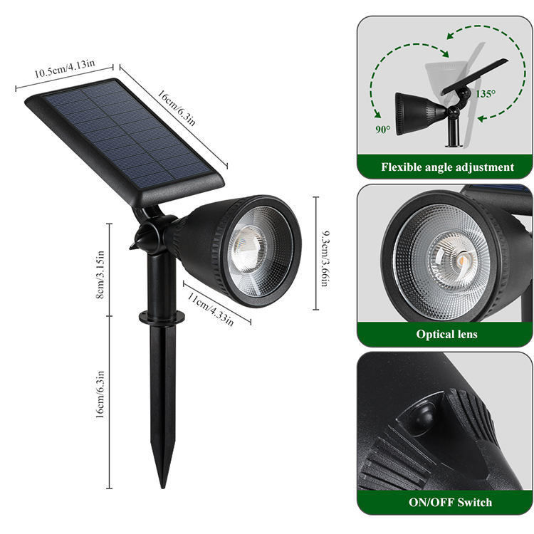 Waterdicht Led Lawn Spike Solar Spot Light Voor Tuin Draadloos Outdoor Yard Landschap