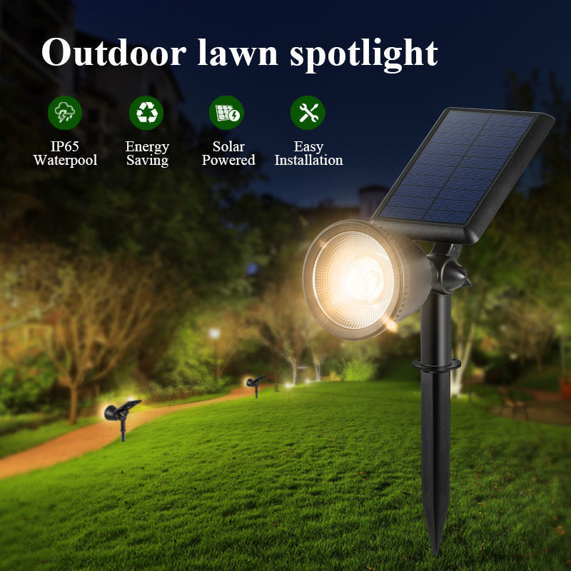 Waterdicht Led Lawn Spike Solar Spot Light Voor Tuin Draadloos Outdoor Yard Landschap