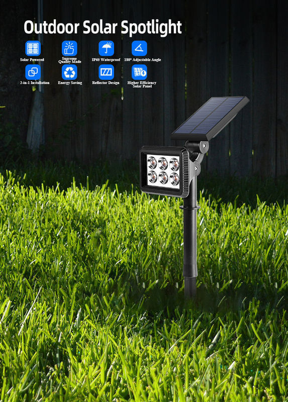 Solar Spotlight IP65 Waterdicht Solar Powered Outdoor LED Spot Lawn Spike Light 300lm