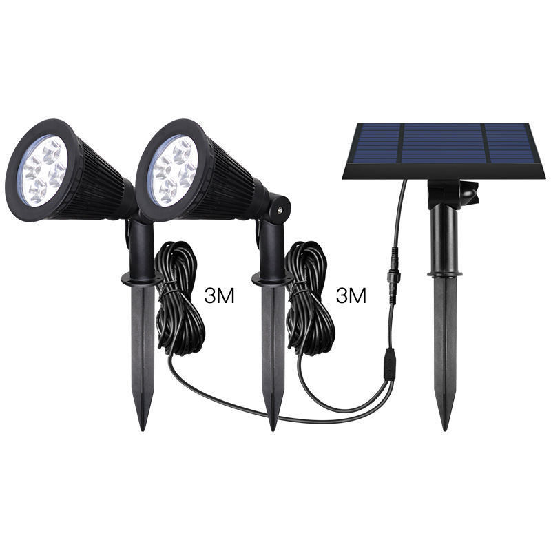 Buitenlandschappen ABS Double Head Solar Power Garden Light met 2- en draadbeveiliging