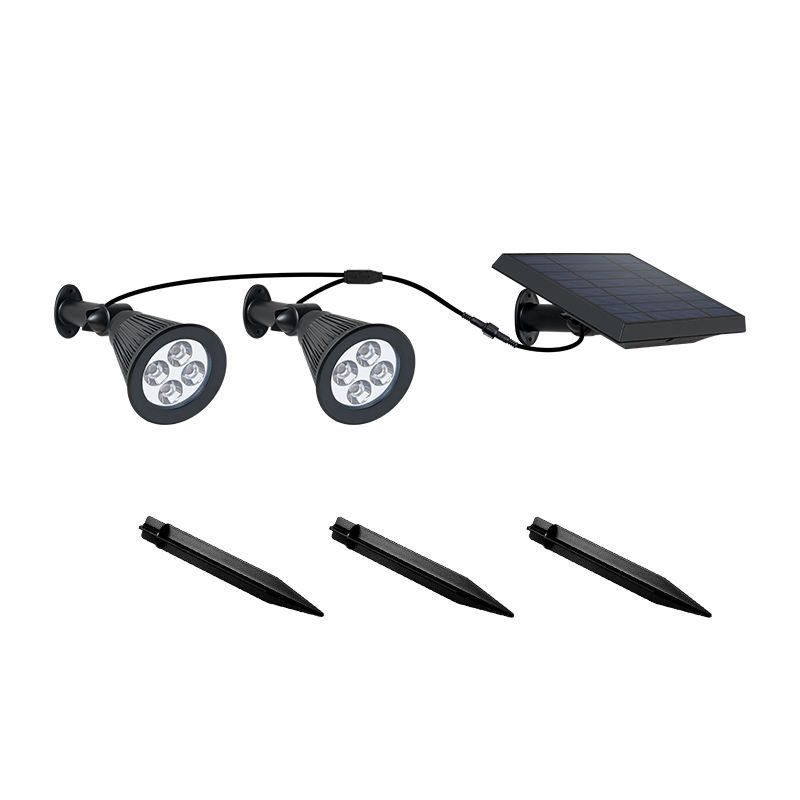 Buitenlandschappen ABS Double Head Solar Power Garden Light met 2- en draadbeveiliging