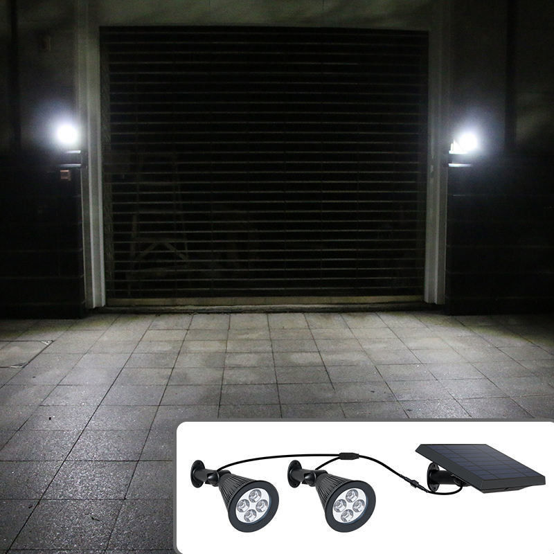 Buitenlandschappen ABS Double Head Solar Power Garden Light met 2- en draadbeveiliging