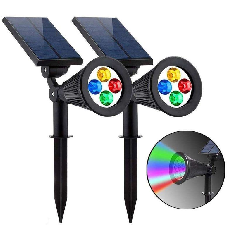 Moderne buitenverlichting Draagbare led zonne-tuin kleurveranderend schijnwerper IP65