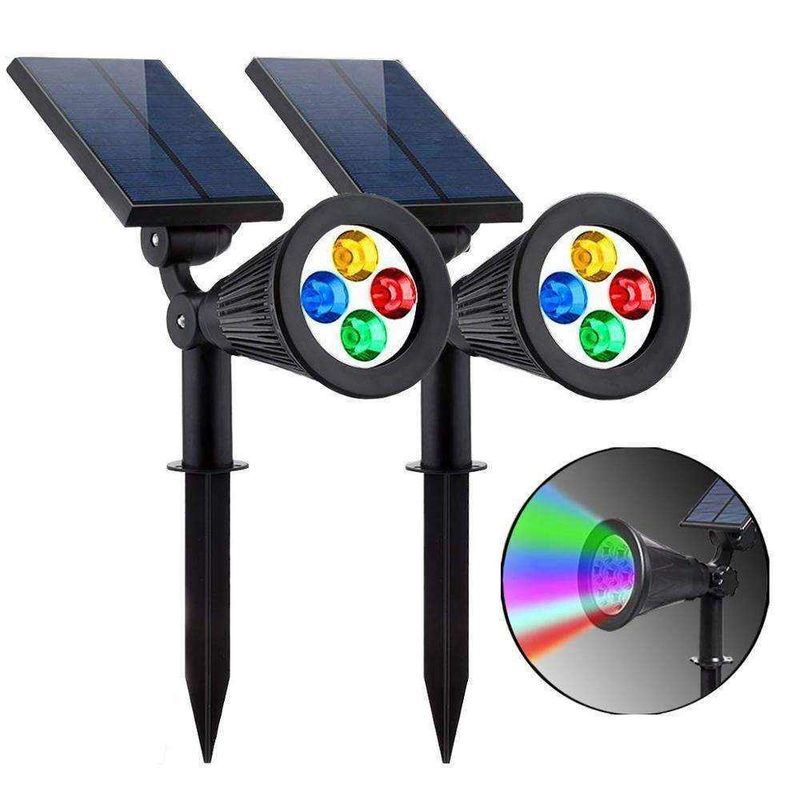 2 IN 1 Zonne Tuin Spot Light RGB kleurveranderend LED voor buiten gazon stroomvoorziening Zonne