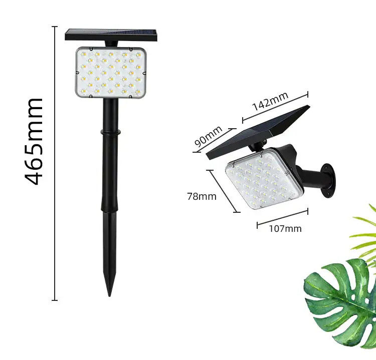 IP65 Solar Powered 64 Led Tuin Lawn Light Outdoor Landscape Stage Lighting 2-in-1 Draadloze wandverlichting