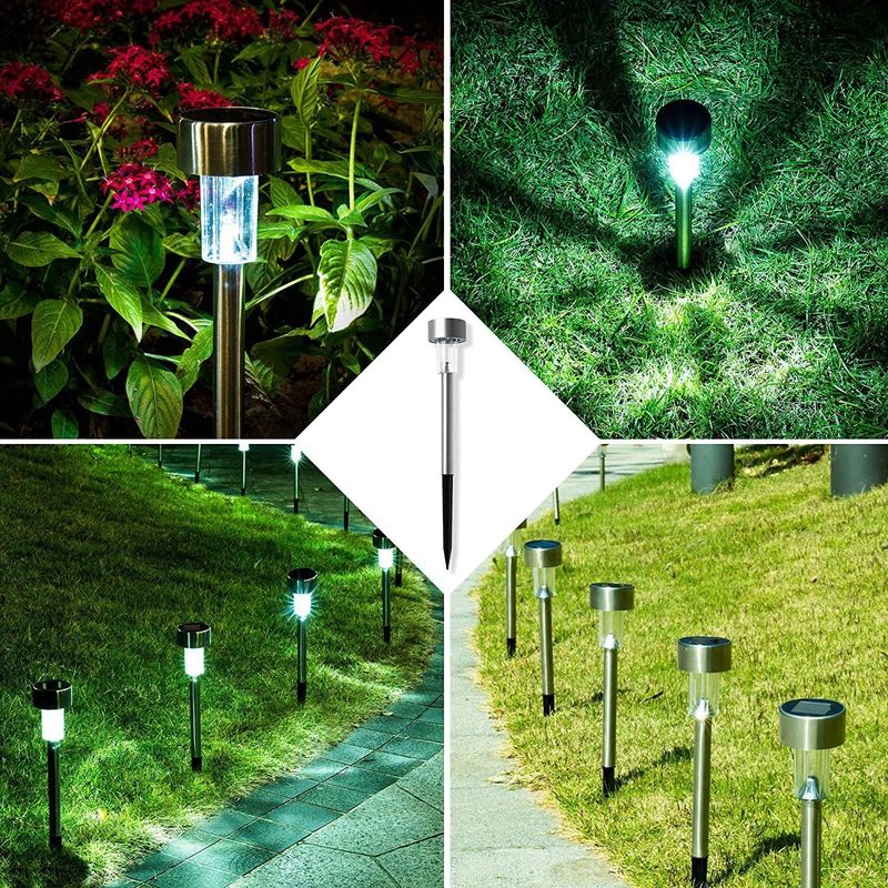 Direct zonne-LED-landschapsverlichting voor buitenpaden van roestvrij staal