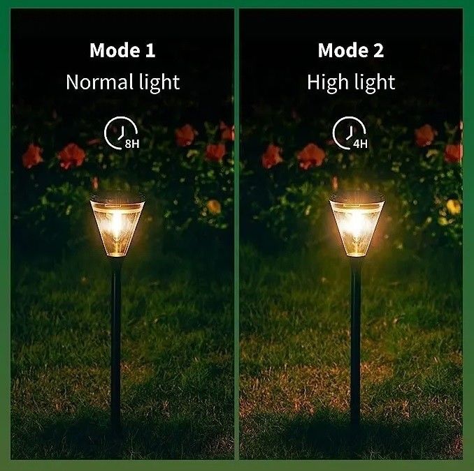 80 Ra Kleurenweergave Index Buiten Zonne-energie Warm Wit 2 Modes LED Tuinpad Grondverlichting