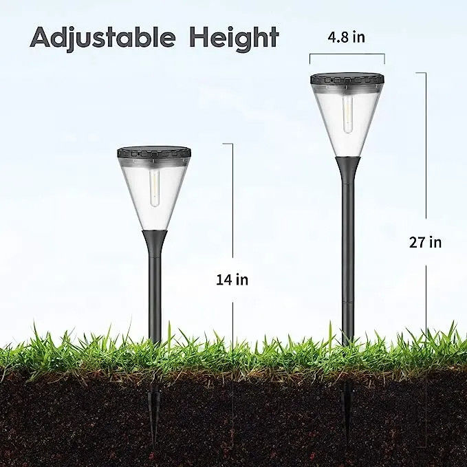 80 Ra Kleurenweergave Index Buiten Zonne-energie Warm Wit 2 Modes LED Tuinpad Grondverlichting