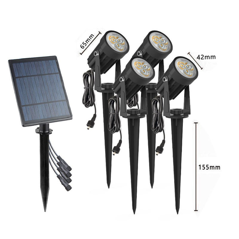 6000K daglichtwaarschuwing 2 modus Zonne-energie LED-lamp 4 in 1 Outdoor LED Zonne-spotlight