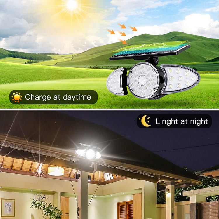 IP65 Zonne-aangedreven bewegingssensor Zonnelampen Buiten Noodsituatie Beveiliging Tuin Zonnewandlamp