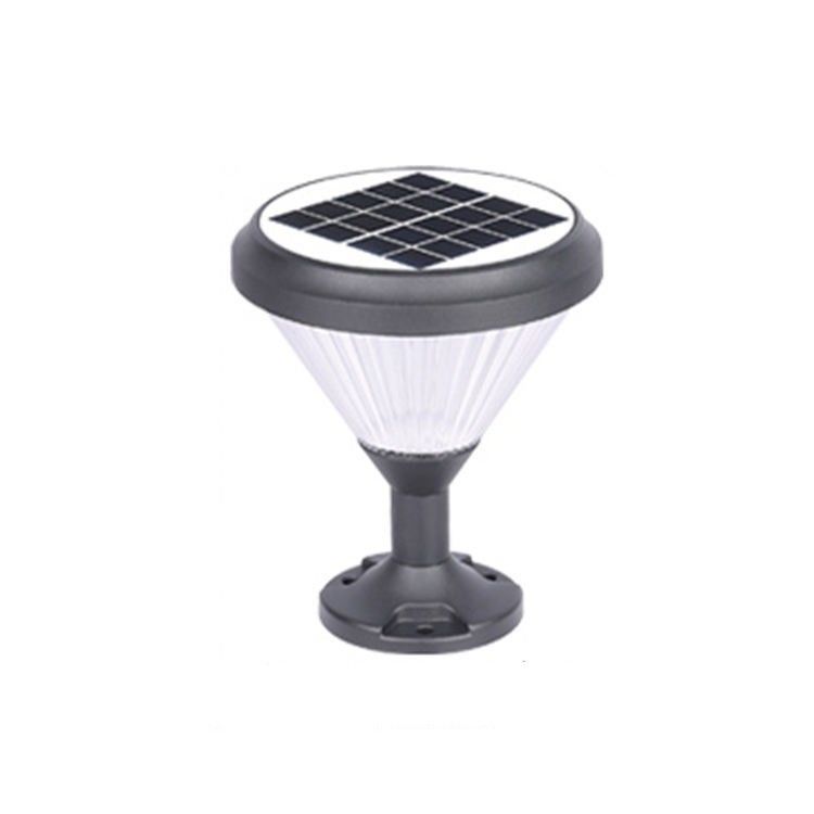 Aluminium pc materiaal zonne-energie omheining post cap lampen met lampen voor tuinpoort 2-