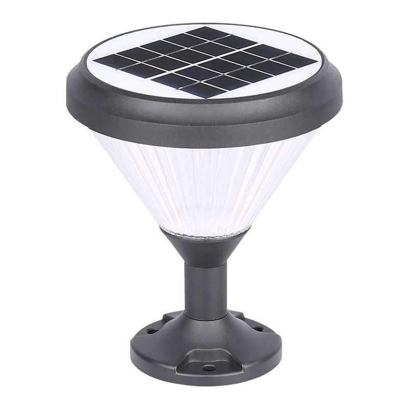 Aluminium pc materiaal zonne-energie omheining post cap lampen met lampen voor tuinpoort 2-