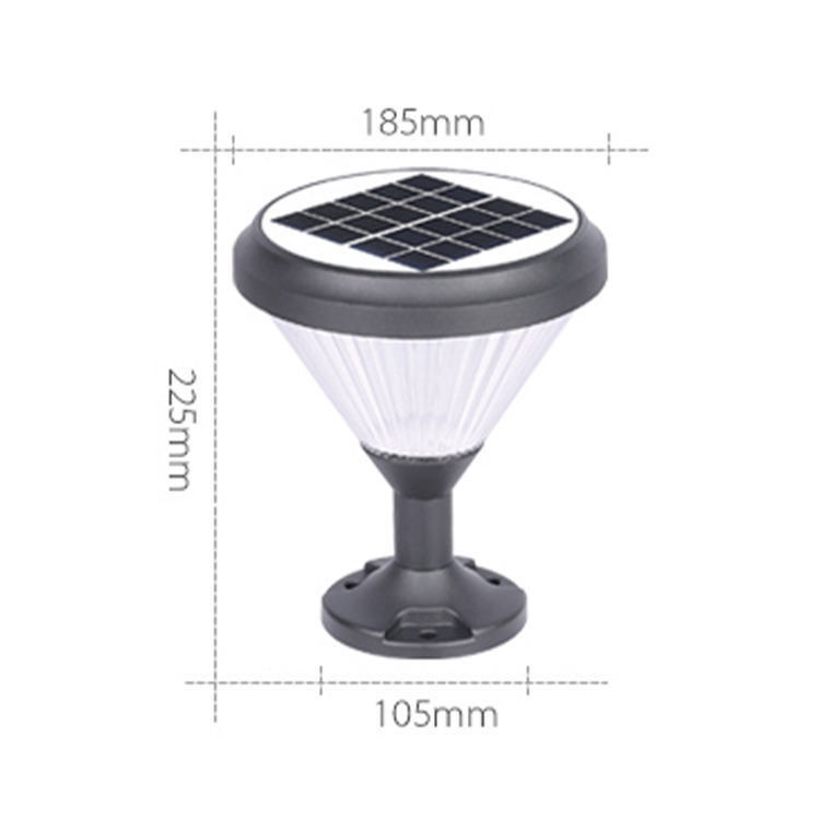 Solar Waterproof Led Post Lights Outdoor Column Headlight Pillar Fence Lamp met 2-