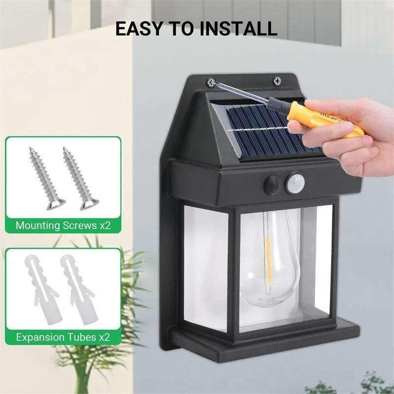 80lm/w Waterdichte zonnewandlamp voor tuinversiering met bewegingssensor