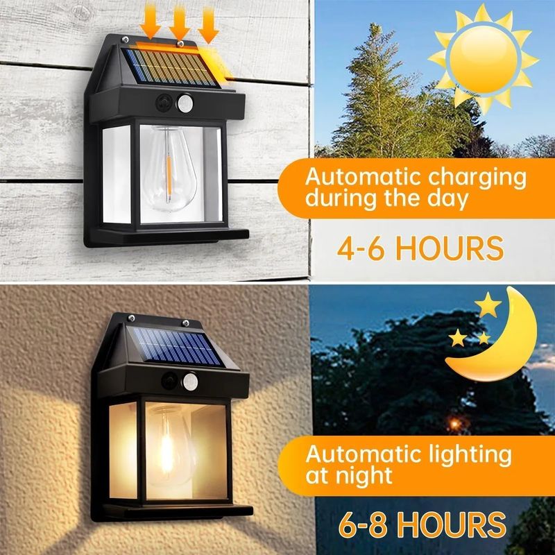 80lm/w Waterdichte zonnewandlamp voor tuinversiering met bewegingssensor