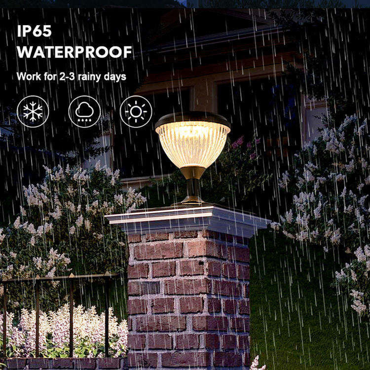 Zonne-energie kolom koplamp voor buiten patio pad landschap verlichting behoeften