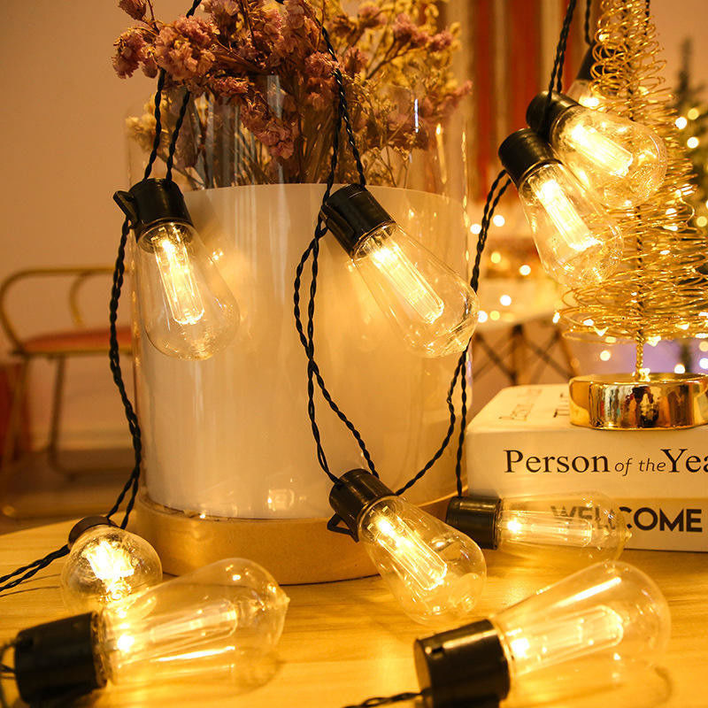 Zonne-LED Edison Lamp String Lampen voor Outdoor Kerst Decoraties Patio 6lm 1-