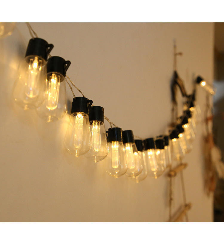 Zonne-LED Edison Lamp String Lampen voor Outdoor Kerst Decoraties Patio 6lm 1-