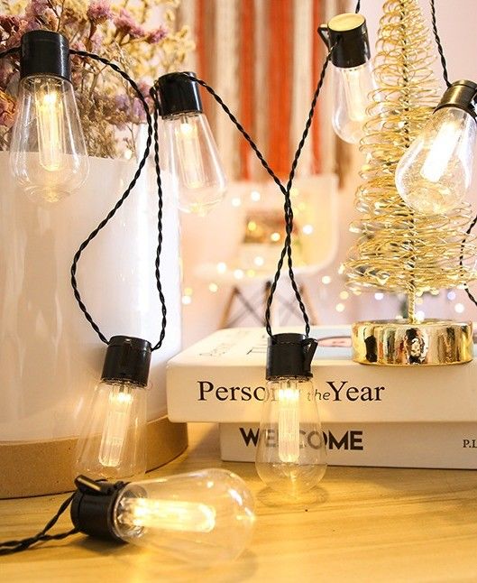 Zonne-LED Edison Lamp String Lampen voor Outdoor Kerst Decoraties Patio 6lm 1-