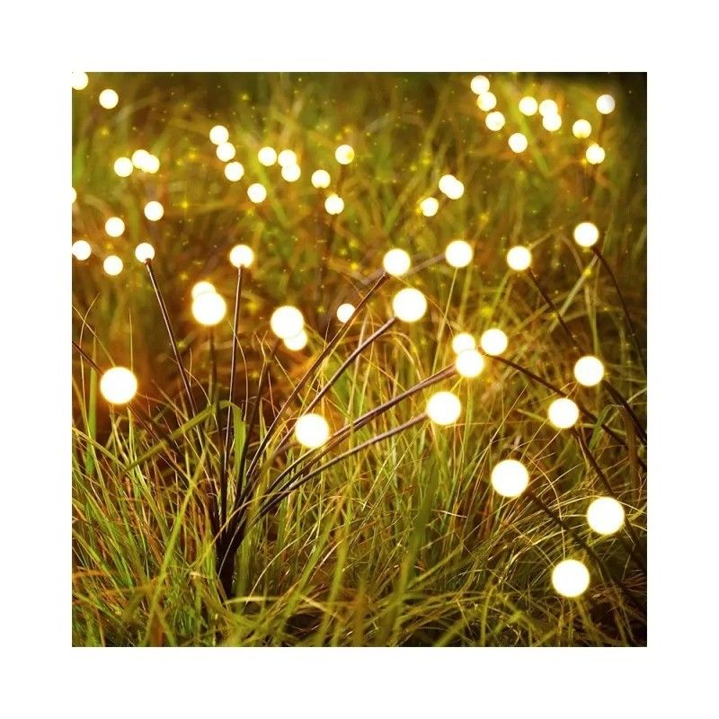 Led zonne-energie wind-aangedreven schommelen vuurvlieg lamp Tuin Outdoor Rgb vuurwerk licht