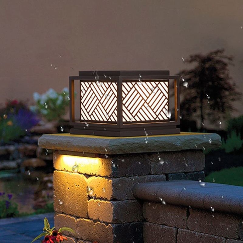 Solar Outdoor Pillar Lights Vintage straatverlichting voor tuin gazon LED-lichtbron