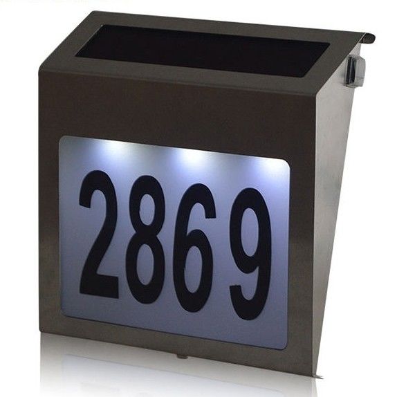 Hoge lichtstroom zonne-nummer licht adresbord deurplaat verlichting voor buitenmuur