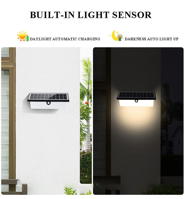 Waterdicht zonnewandlamp Buiten LED-bewegingssensor Decorlamp voor tuinwandmontage