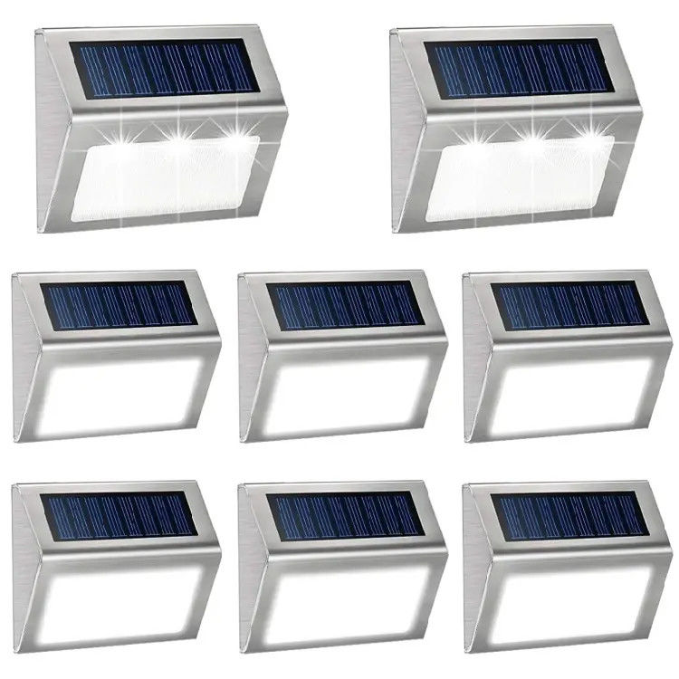 Buitenstaal zonnepaneel licht voor balkon Tuin hek 3 LED pad licht