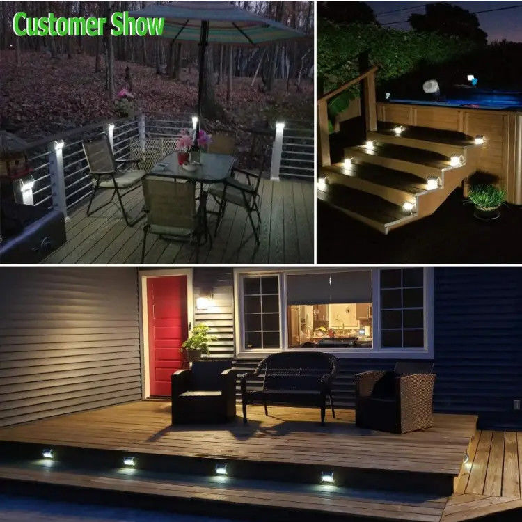 Buitenstaal zonnepaneel licht voor balkon Tuin hek 3 LED pad licht