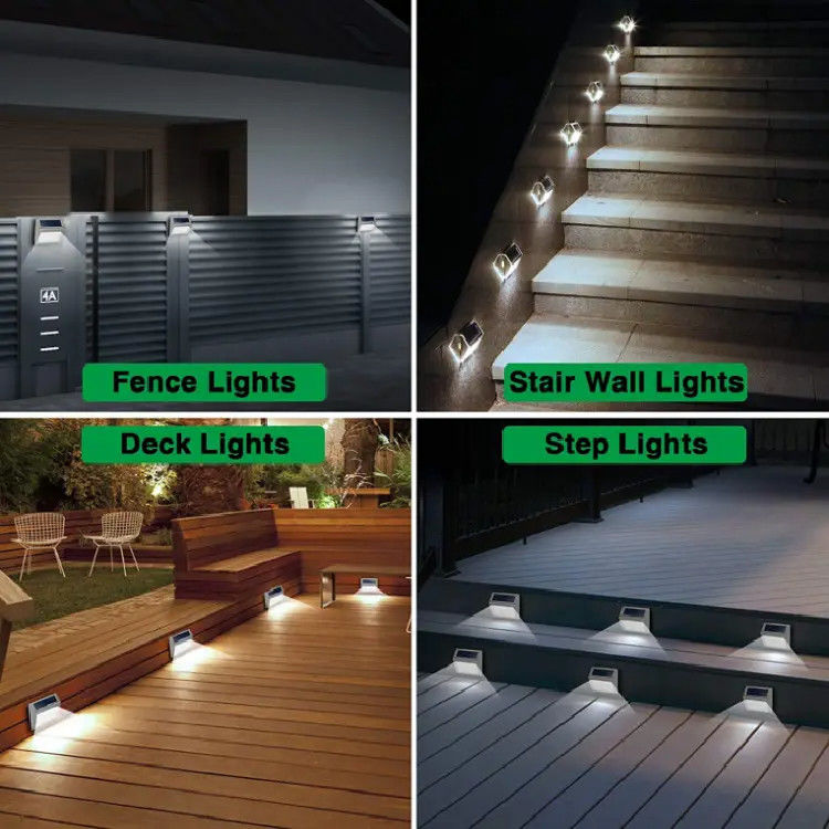 Buitenstaal zonnepaneel licht voor balkon Tuin hek 3 LED pad licht