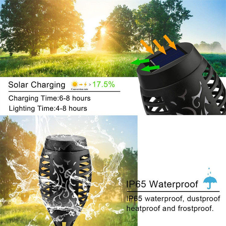 Zonne-energie LED-licht voor het dansen flikker vlam landschap binnenplaats waterdicht buiten