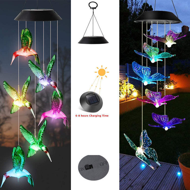 Led Indoor Hummingbird Home Decor Zonnewindklokken Licht met aanpasbare opties