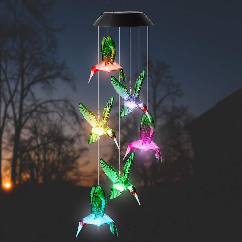 Led Indoor Hummingbird Home Decor Zonnewindklokken Licht met aanpasbare opties