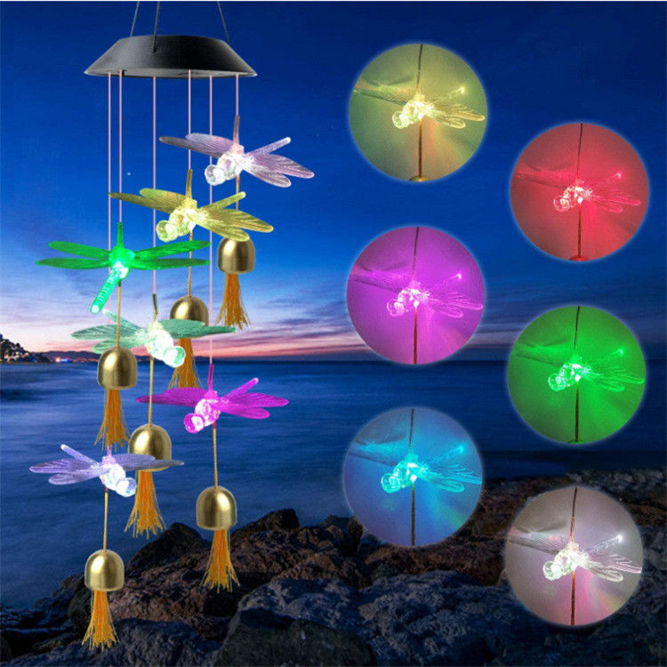 Tuinwindkloklamp Zonnewindklokken Licht voor aanpasbare binnenvlinder decoratie