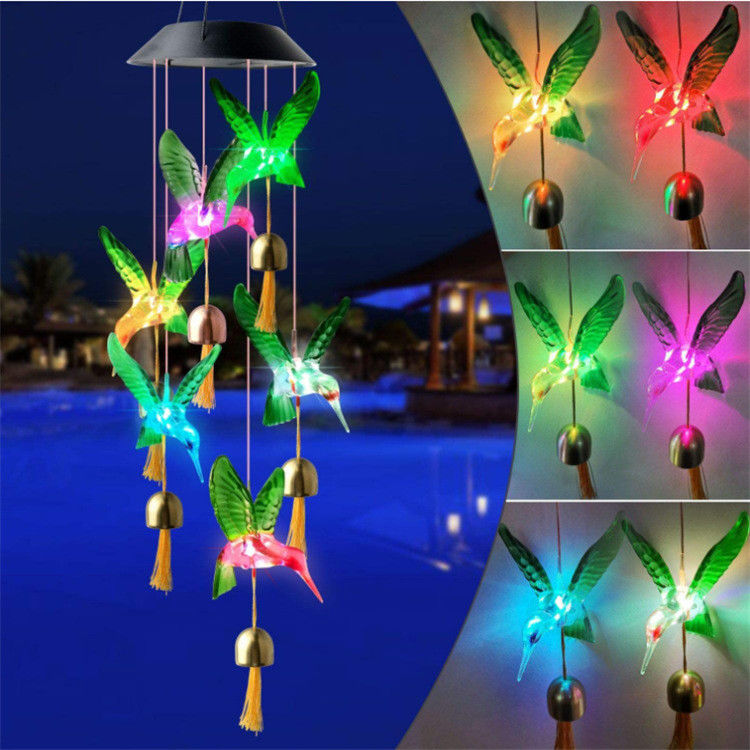 Tuinwindkloklamp Zonnewindklokken Licht voor aanpasbare binnenvlinder decoratie