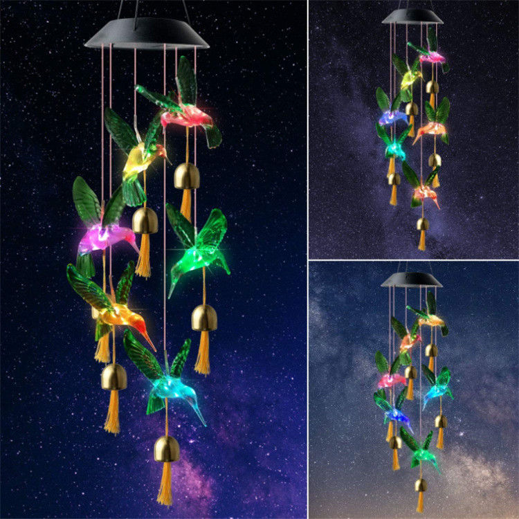 Tuinwindkloklamp Zonnewindklokken Licht voor aanpasbare binnenvlinder decoratie