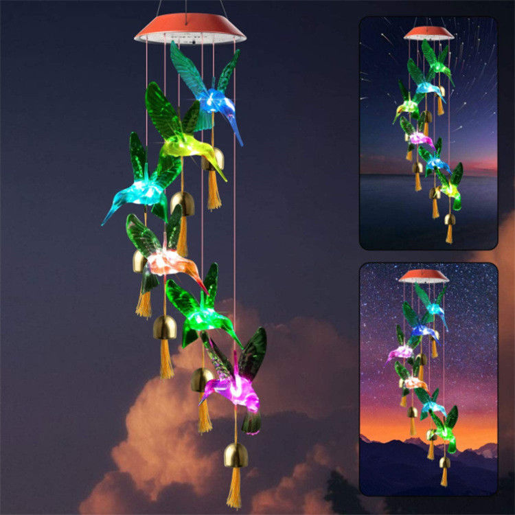 Tuinwindkloklamp Zonnewindklokken Licht voor aanpasbare binnenvlinder decoratie