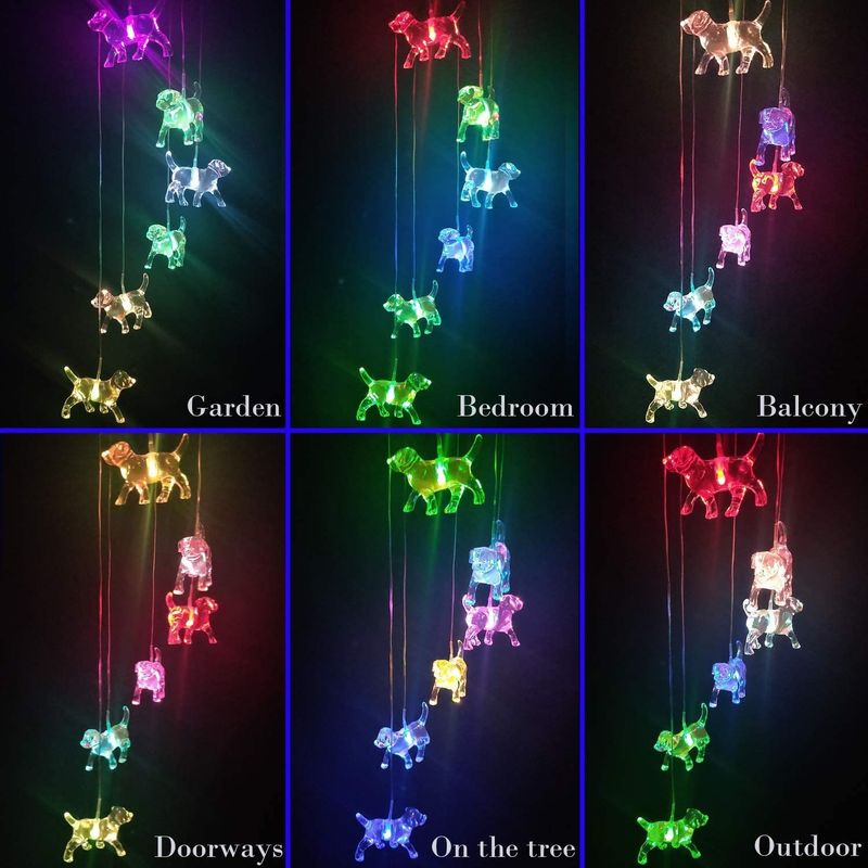 Solar Wind Chimes Light voor aanpasbare LED Indoor Puppy Home Decor in kleurrijke tuin