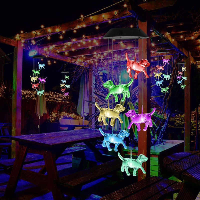 Solar Wind Chimes Light voor aanpasbare LED Indoor Puppy Home Decor in kleurrijke tuin