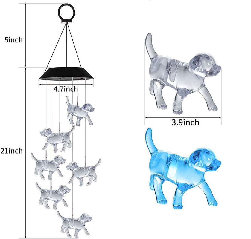 Solar Wind Chimes Light voor aanpasbare LED Indoor Puppy Home Decor in kleurrijke tuin