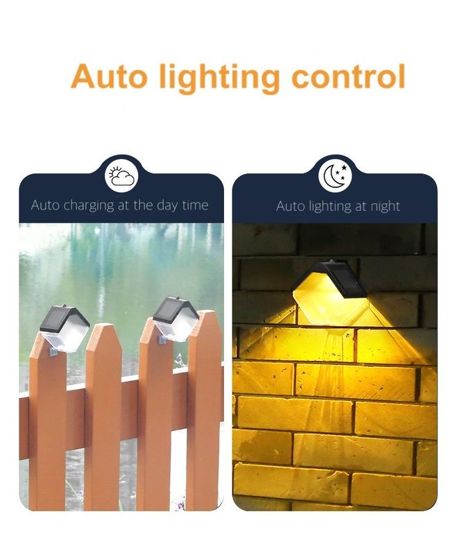 Solar Led Street Light Lamp Warm And Rgb Color Wandlamp Voor Outdoor Decorative Deck