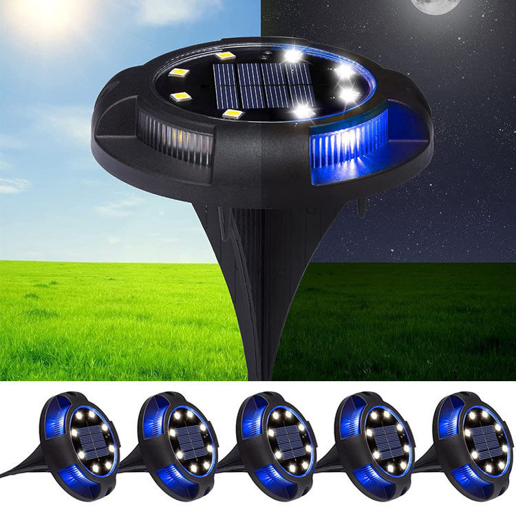 Zonne-aangedreven schijfverlichting voor landschapspad terras waterdicht LED buitentuin