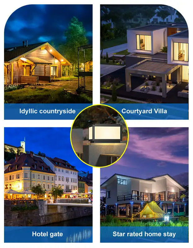 5000 werkuren Solar Outdoor Courtyard Door Post Light voor Lawn Club