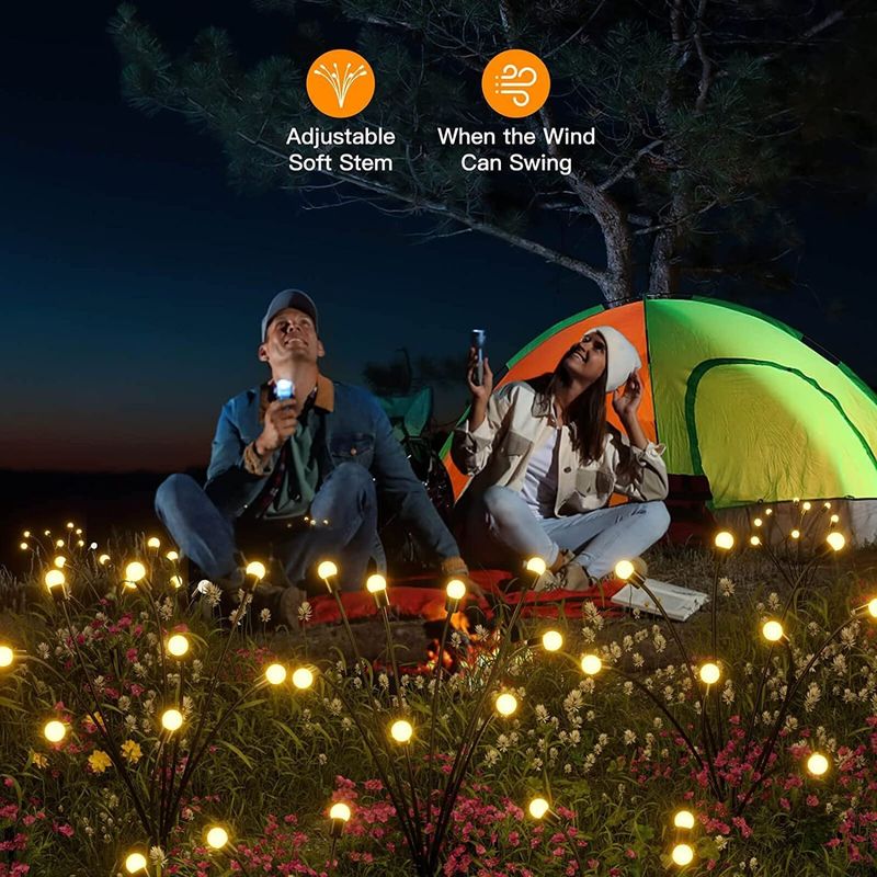 360° straalhoek Zonne-tuinverlichting LED vuurvliegverlichting voor tuin tuinversiering Patio Xma
