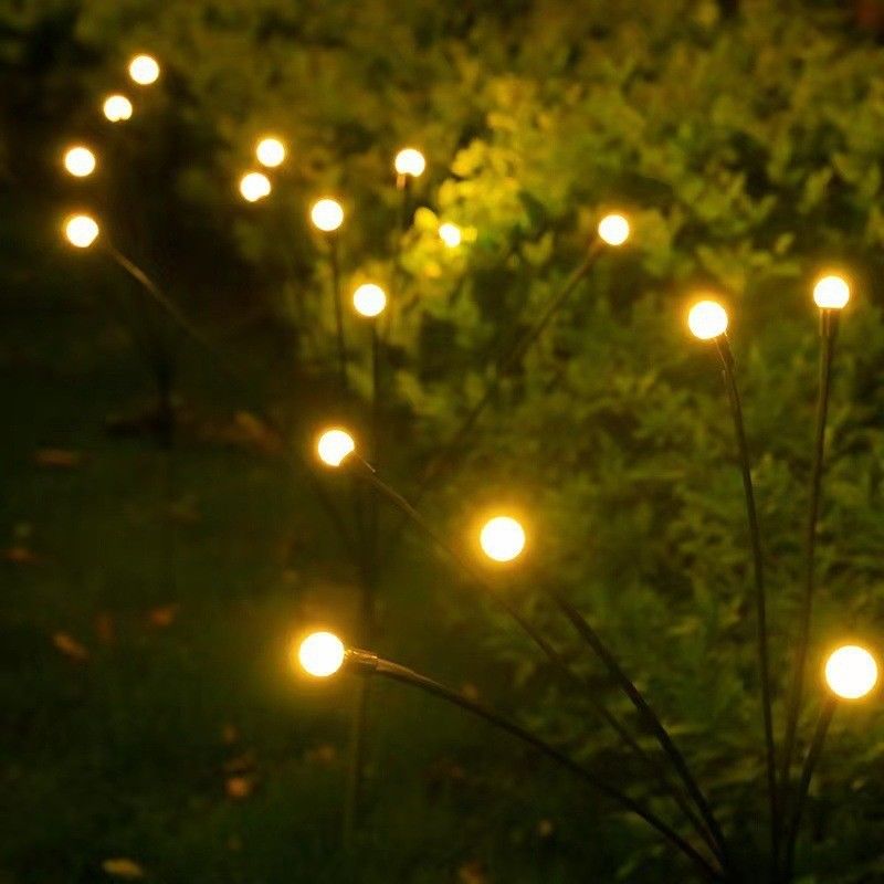 Zonne-aangedreven vuurvliegtuin decoratief licht waterdicht voor buitenpaden 8 koppen