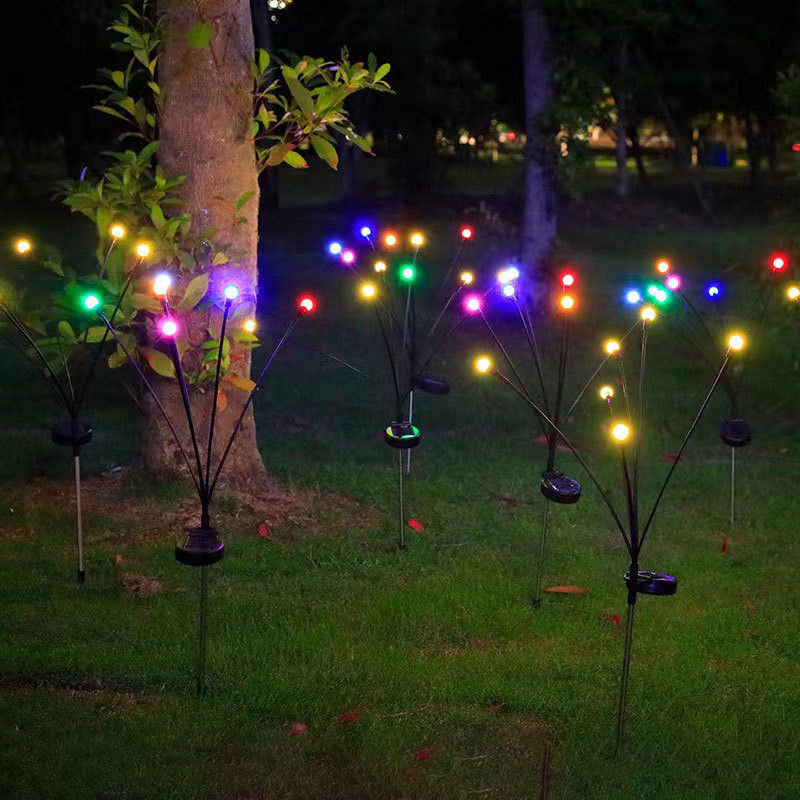 Zonne-aangedreven vuurvliegtuin decoratief licht waterdicht voor buitenpaden 8 koppen